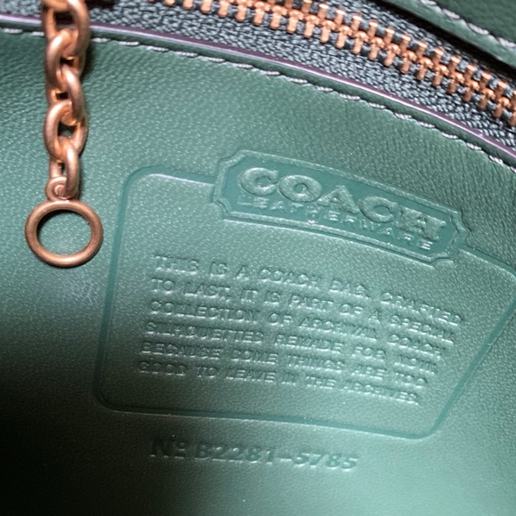 Coach Willis top handle in hunter green 5785 - Picture 10 of 15